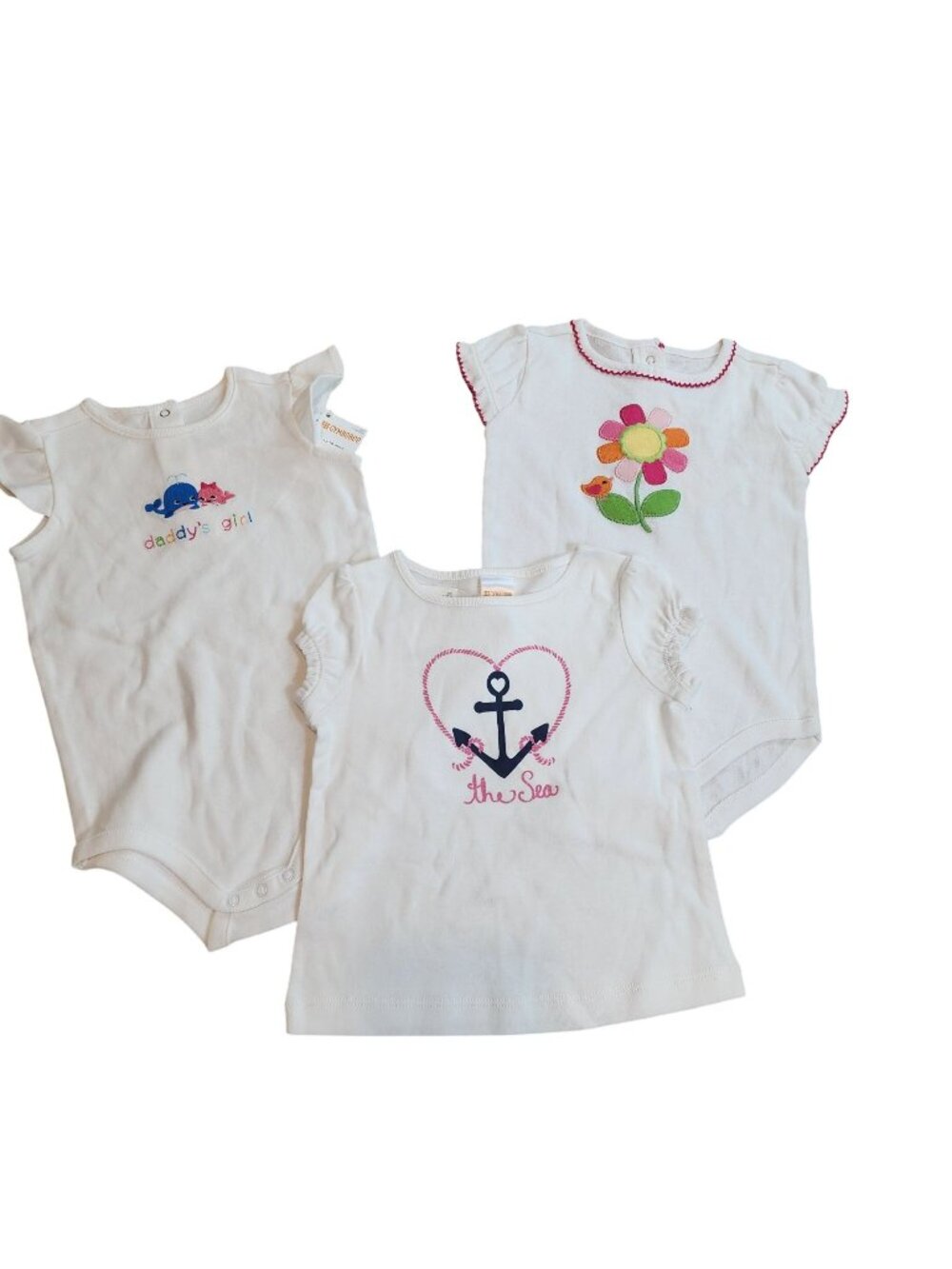 3 Gymboree tops bundle Bodysuit T shirt sz 12-18 baby girl short sleeve